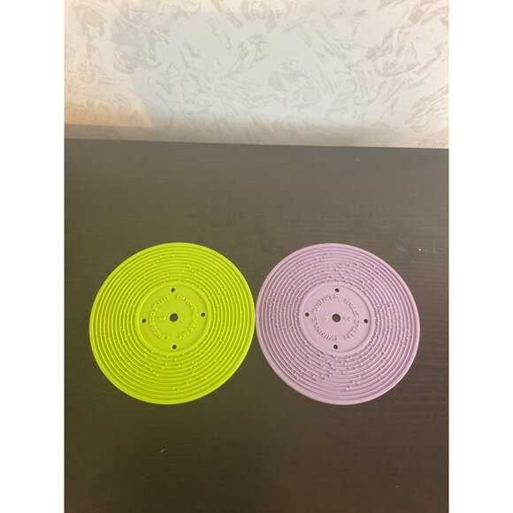 2 Fisher Price Music Recorder Records Green & Purple - Picture 1 of 2